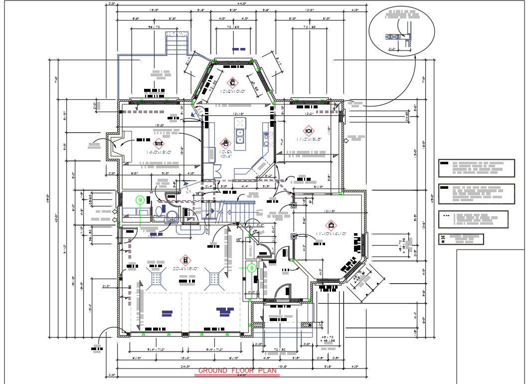 44' X 50' Bungalow Plan Drawing DWG File - Cadbull