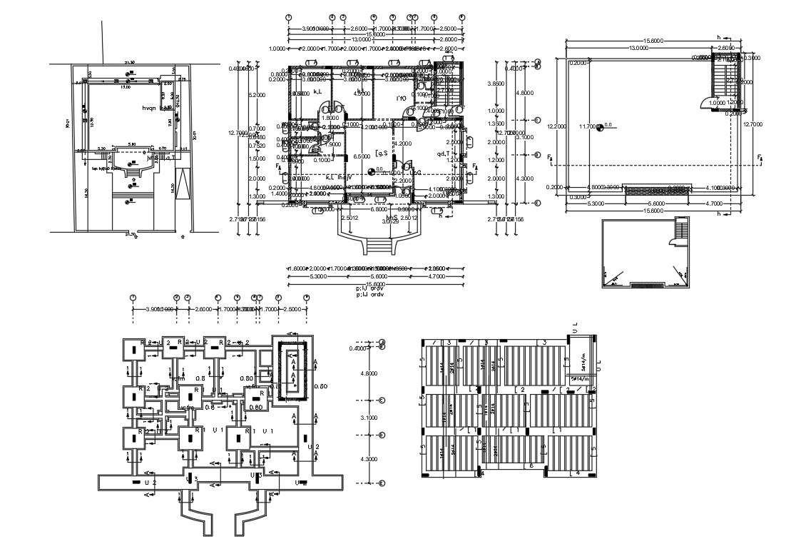 45 X 50 Feet House Plan Dwg 250 Square Yards Plot Size Cadbull