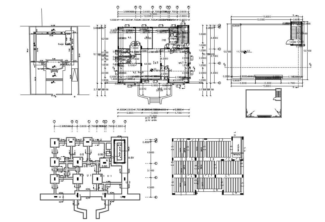 45 X 50 Feet House Plan DWG(250 Square Yards Plot Size