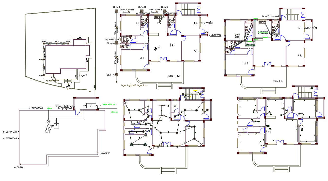 45' X 60' Architecture Bungalow Plan AutoCAD File - Cadbull