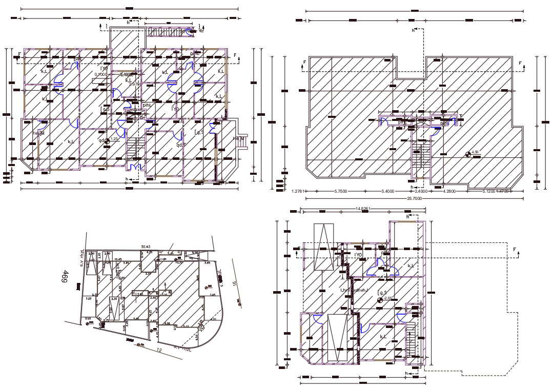 45' X 82' Joint House Floor Plan Dwg File - Cadbull