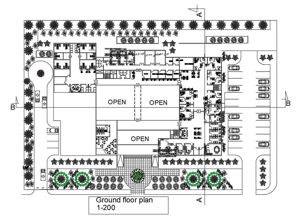 47x33m Ground Floor Hospital Plan Is Given In This Autocad File Download Now Cadbull 2312