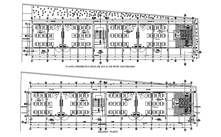 47x9m laboratory and class room plan is given in this Autocad drawing ...