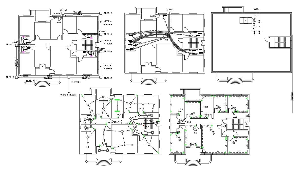 5 BHK Bungalow House Floor Plan Design - Cadbull