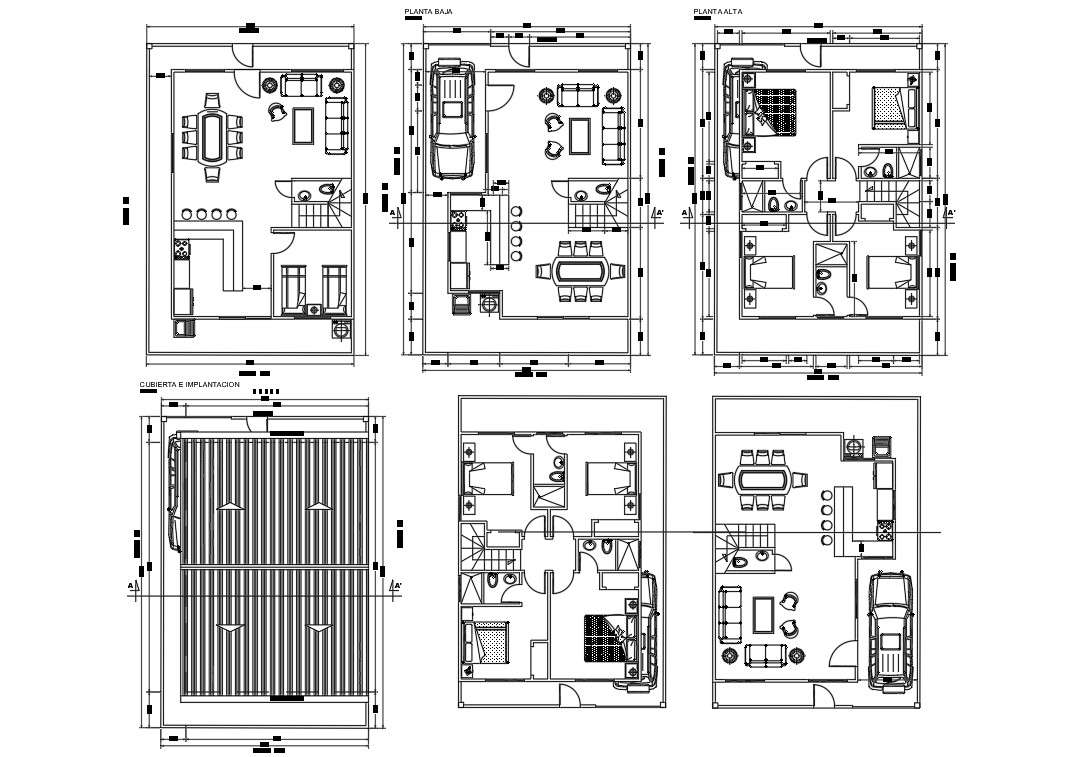 4 Bhk House Furniture Layout Plan Autocad File Cadbull