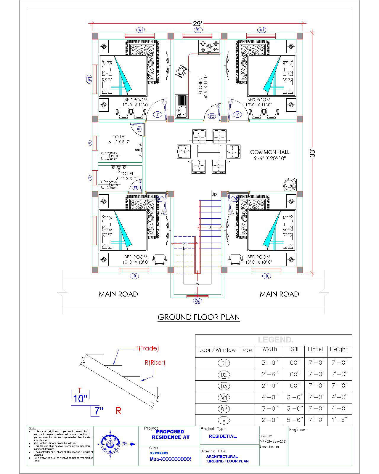 Autocad House Plan With Dimension Cadbull Designinte