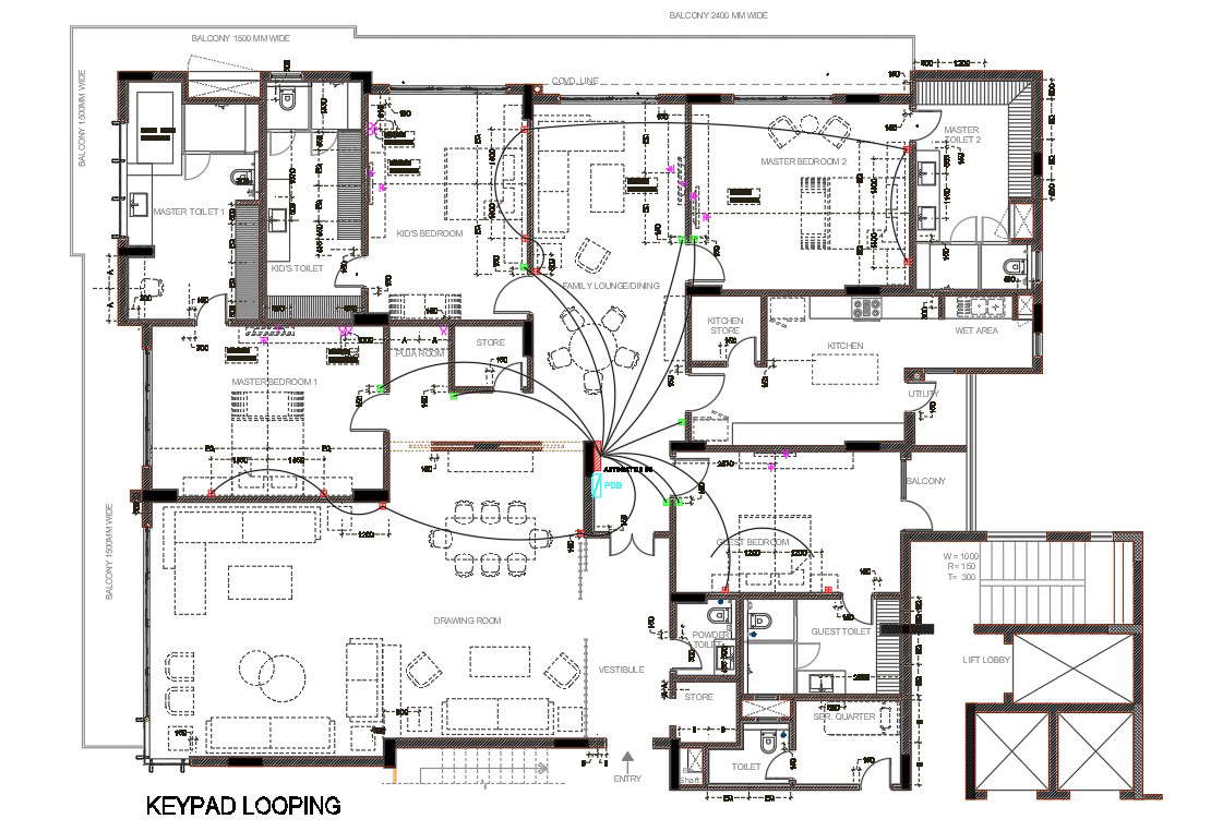 4 Bhk House Furniture Layout Plan Autocad File Cadbul