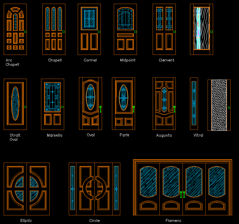 Wooden Doors 2d cad blocks are given in this cad file. Download this ...