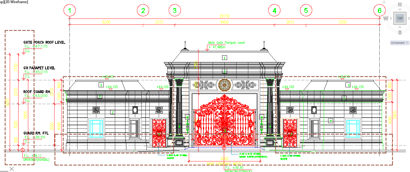 Main Gate Design Plan - Cadbull