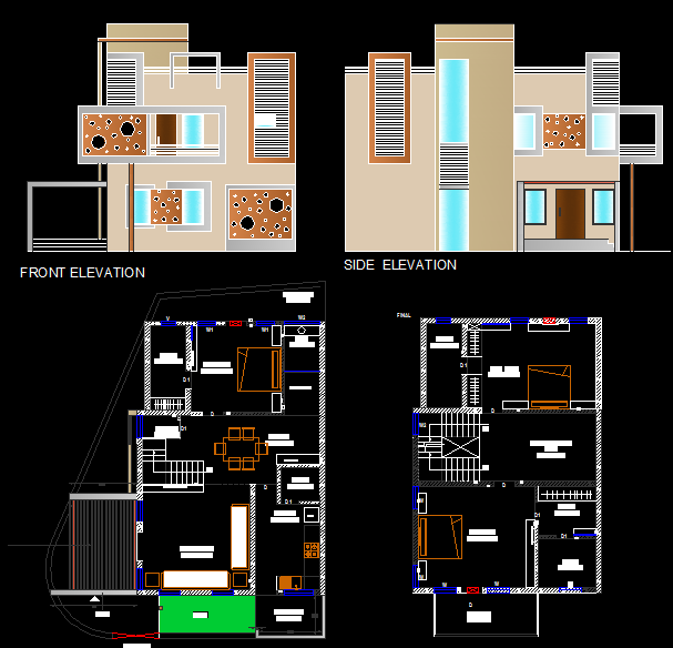 Bungalow Plan cad drawing is given in this cad file. Download this 2d ...