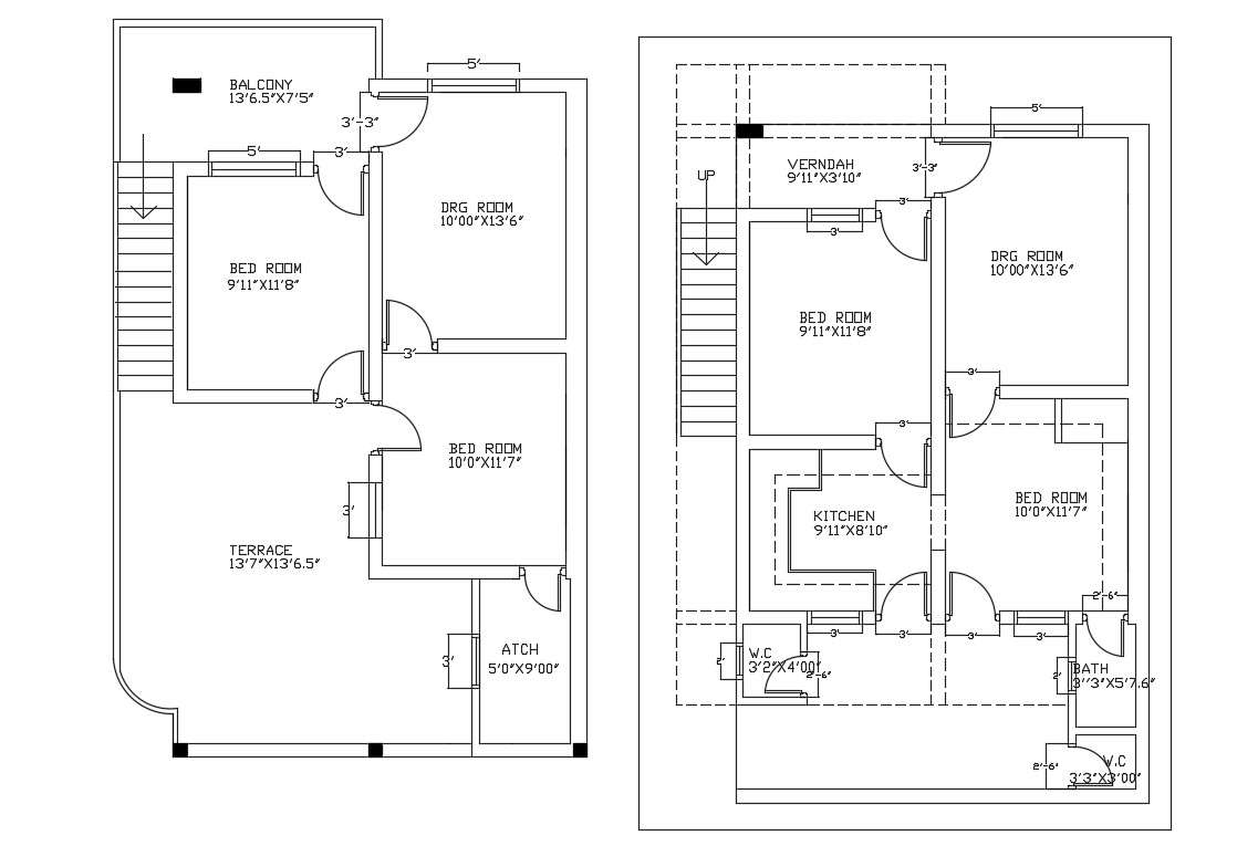 Bungalow Plan With Elevation Design Dwg File Cadbull