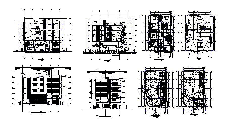 5 storey hotel building 10.90mtr x 18.25mtr plan in dwg file - Cadbull