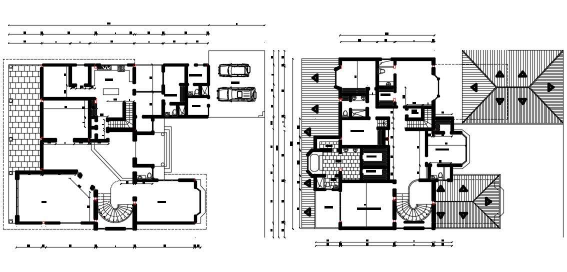 500 Square Meter House Plans CAD Drawing DWG File Cadbull