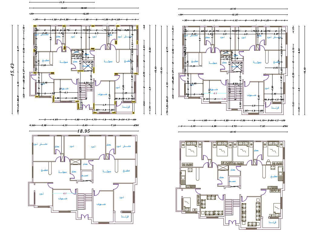 3 Bhk House Building Elevation Design Cad Drawing Cadbull 444