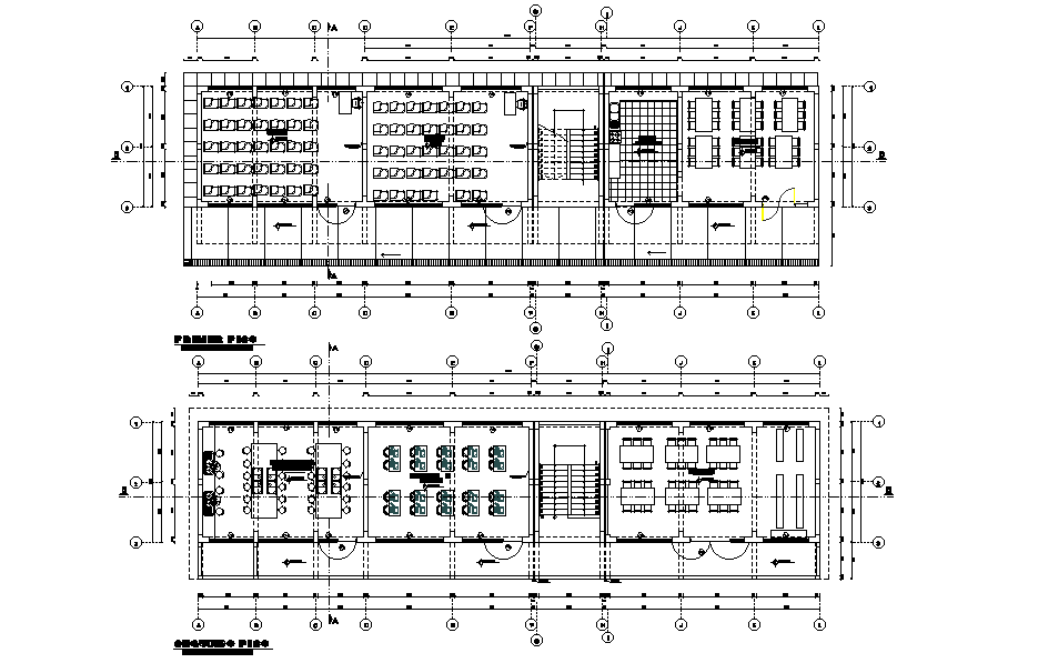 50x56m college class room & library plan is given in this Autocad ...