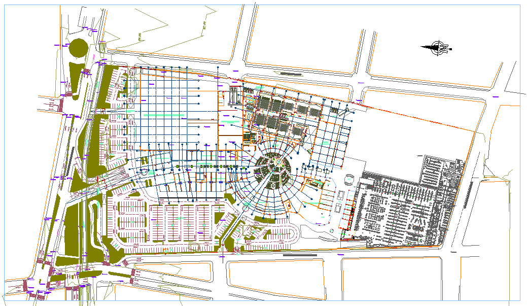 Commercial Centre Lay-out - Cadbull