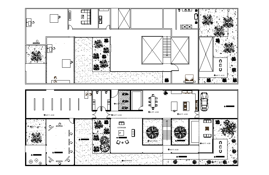 53x20 Meter 3 Bhk Autocad Plan Layout File Cadbull 8554