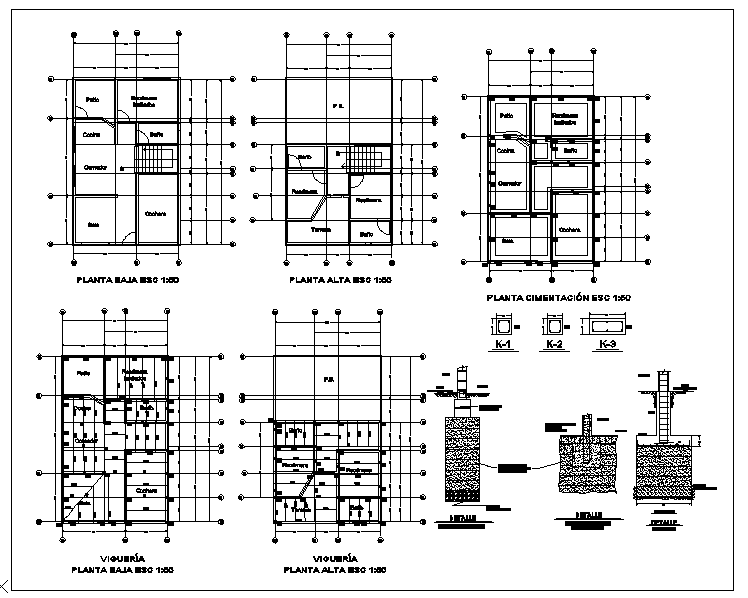 Structure Detail For House. - Cadbull