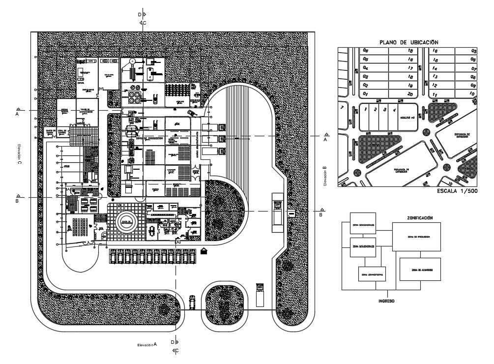 54x64m office plan is given in this AutoCAD drawing model. Download now ...