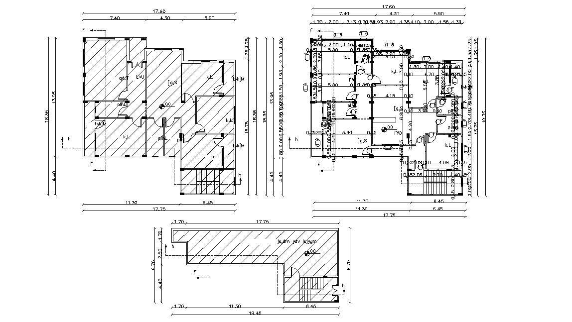 55 X 60 House Plan Design Autocad Drawing Cadbull