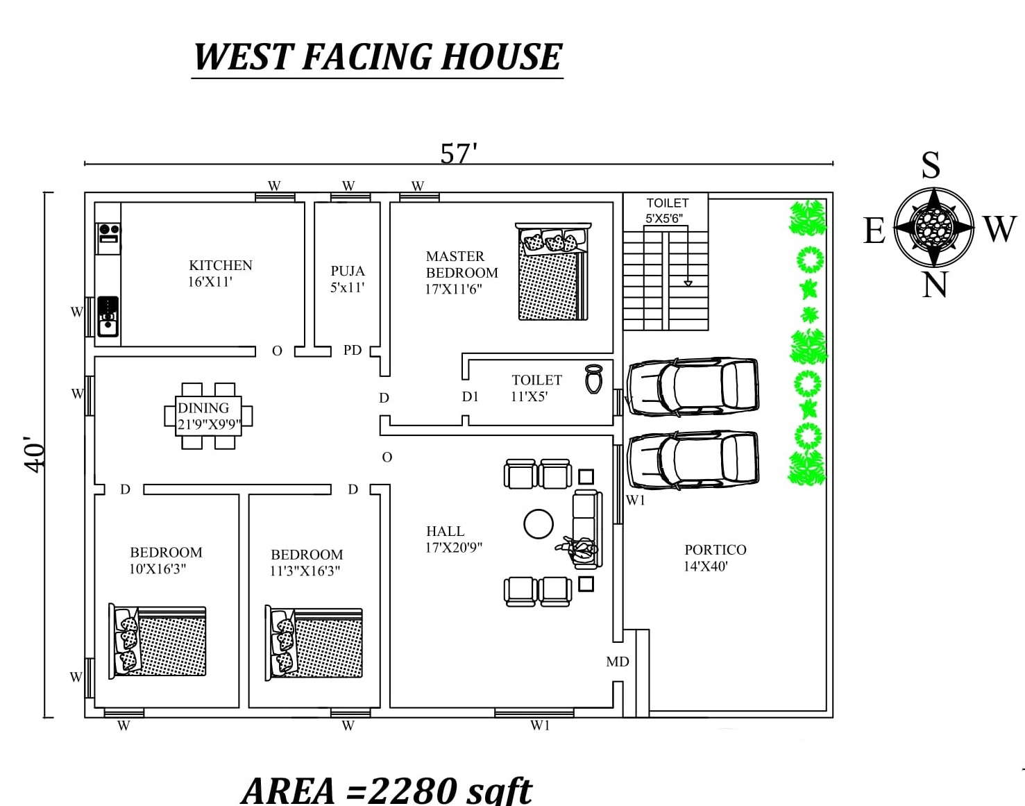 X Marvelous Bhk West Facing House Plan As Per Vastu Shastra Autocad Dwg File Details