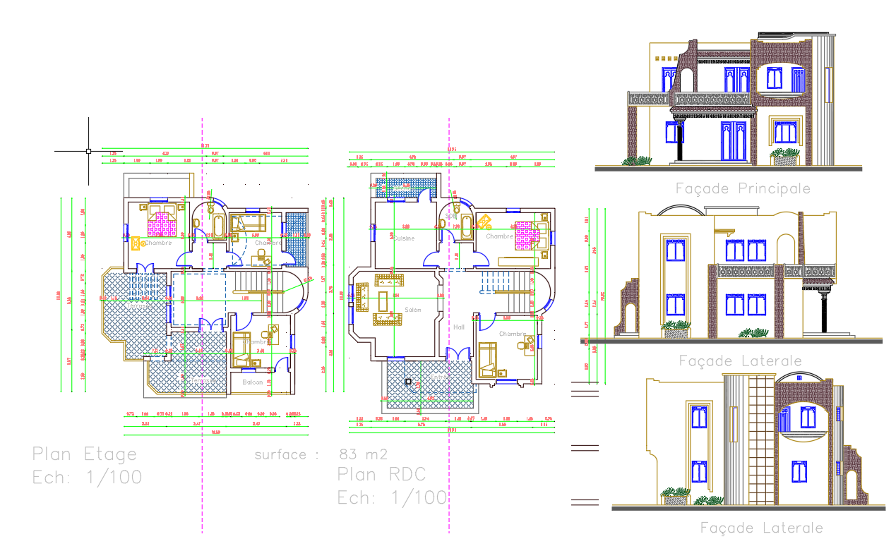 5 Bhk Villas Architecture Plans And Elevations Details Cad Drawings Cadbull