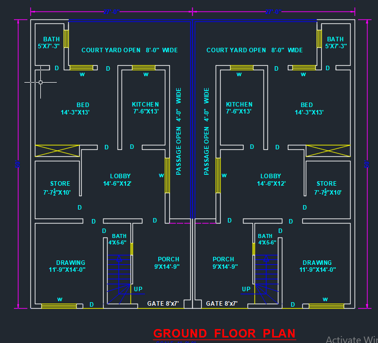 Marla Asian Style Floor Plan DWG File - Cadbull