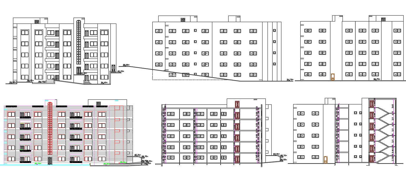 5 Storey Building Design In Dwg File Cadbull | Images and Photos finder