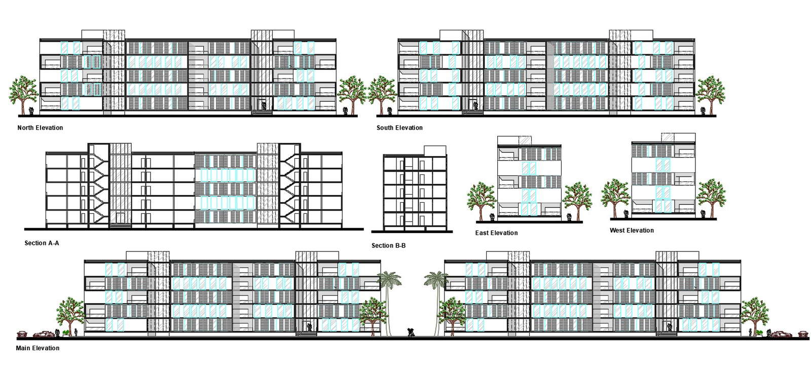 4 Storey Apartment Building Elevation Design Dwg File Cadbull Vrogue 