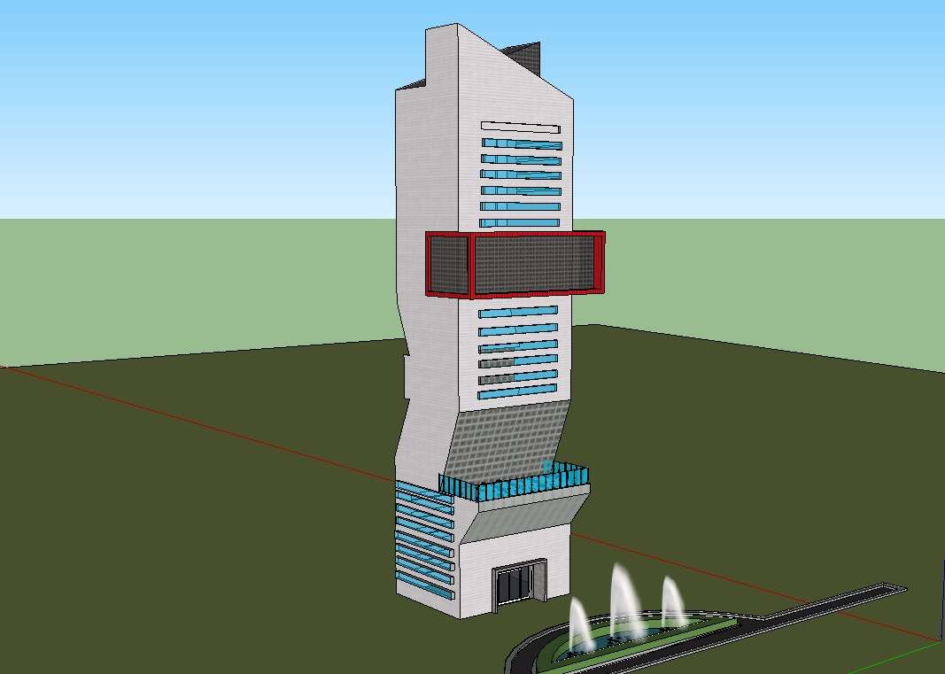 Modern 3d building in google sketchup files - Cadbull