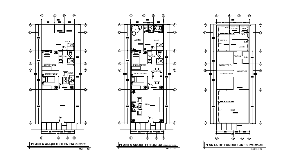 5x15m house plan is given in this Autocad drawing file.Download the ...