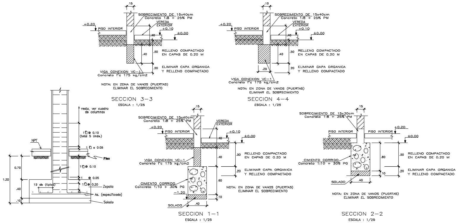 5x8m toilet plan of column cum foundation view is given in this AutoCAD ...