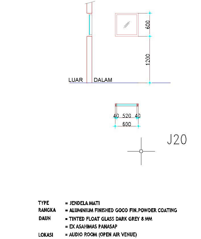 600×600 sized window design is given in AutoCAD drawing, CAD file, dwg ...