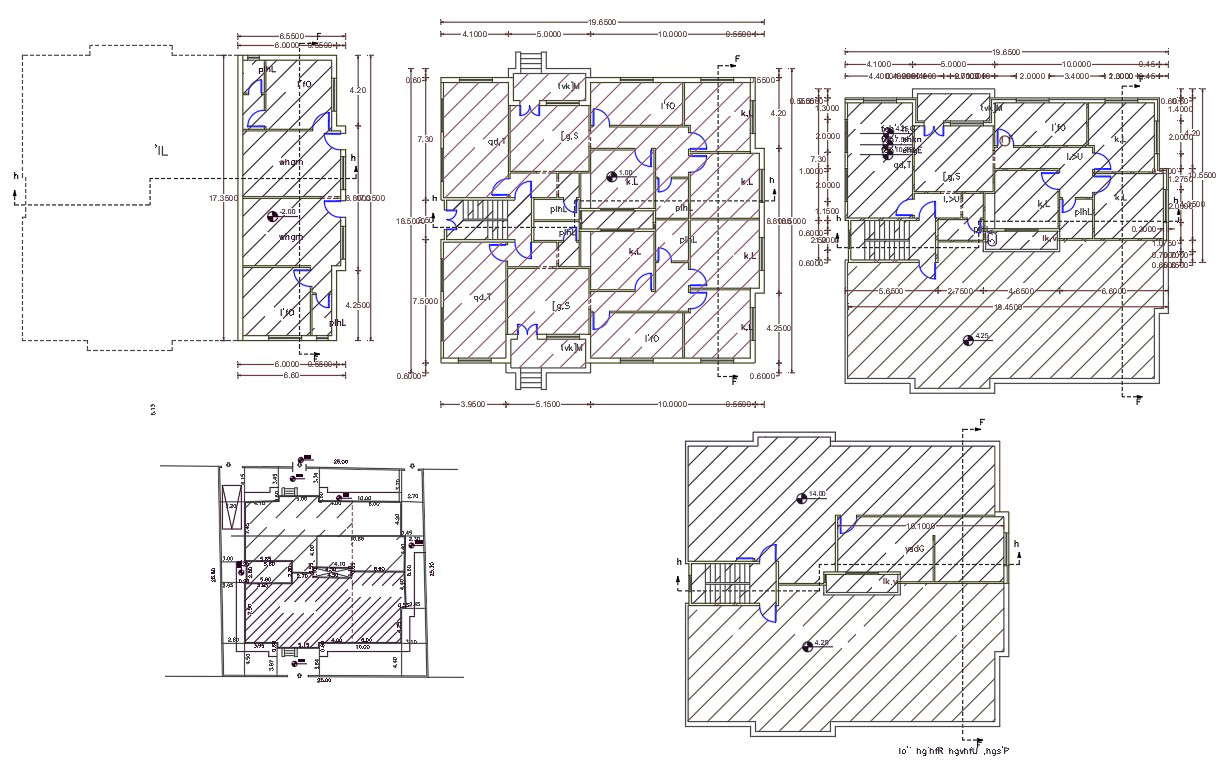 60 By 62 Feet Joint House Plan Design Dwg File - Cadbull