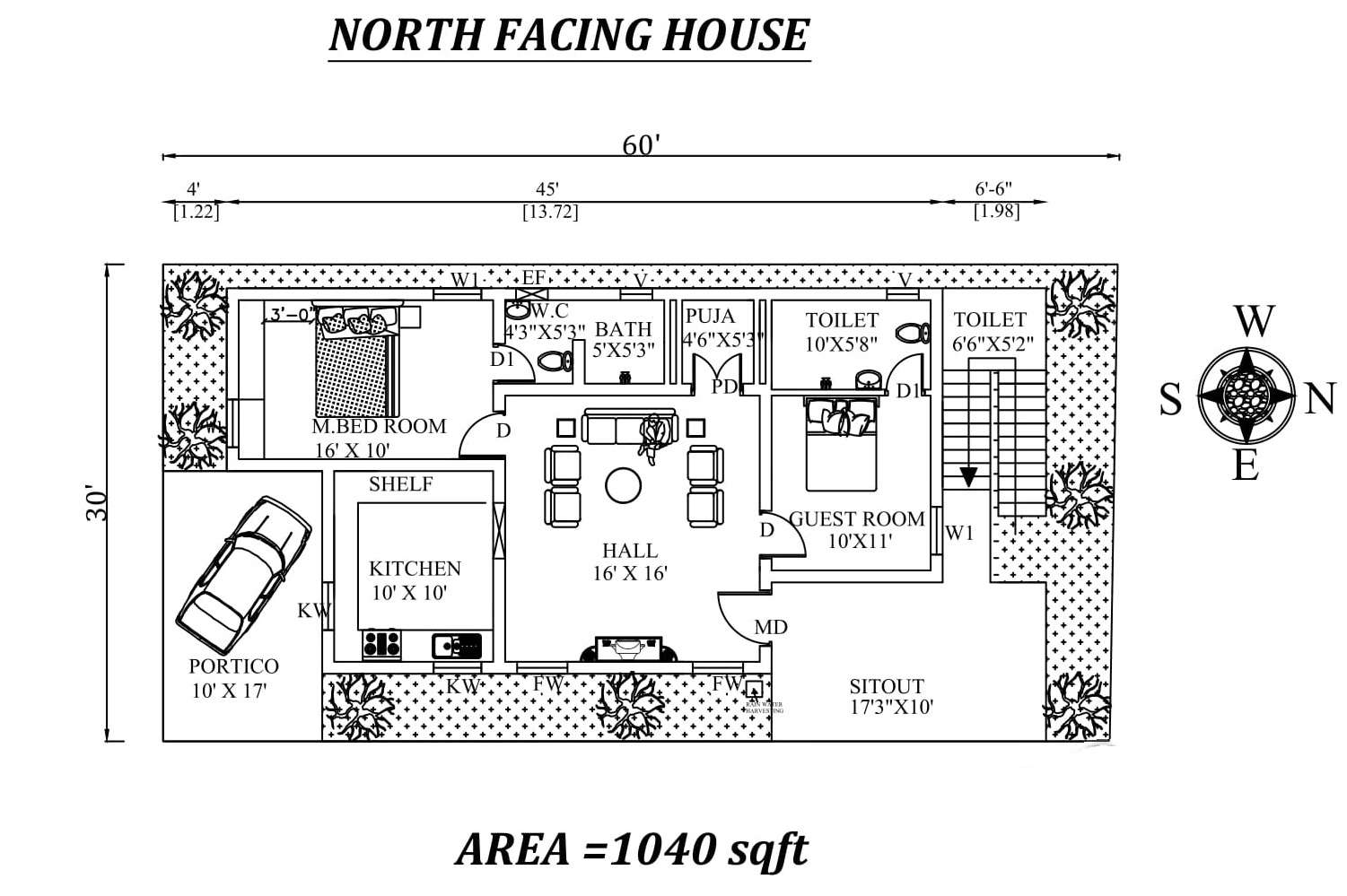 60-x30-awesome-fully-furnished-2bhk-north-facing-house-plan-as-per-vastu-shastra-cadbull