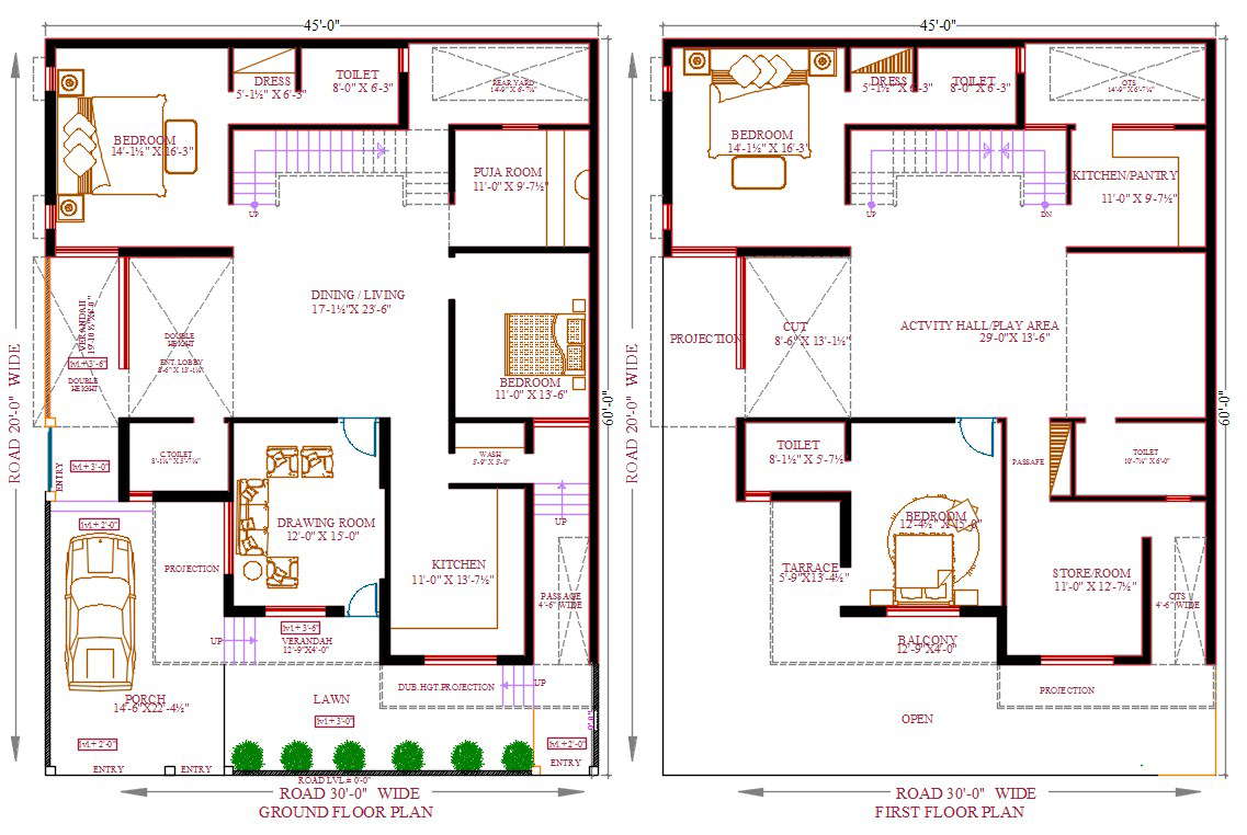 4 Bhk House Floor Plan