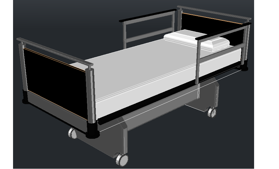 3D Hospital Bed Design - Cadbull