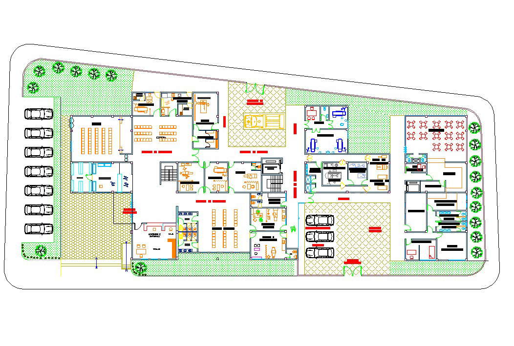 Hospital Architecture Floor Plan Cadbull 9470