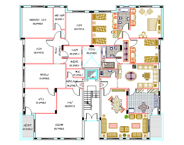 Apartment layout plan cad drawing is given in this cad file. Download ...