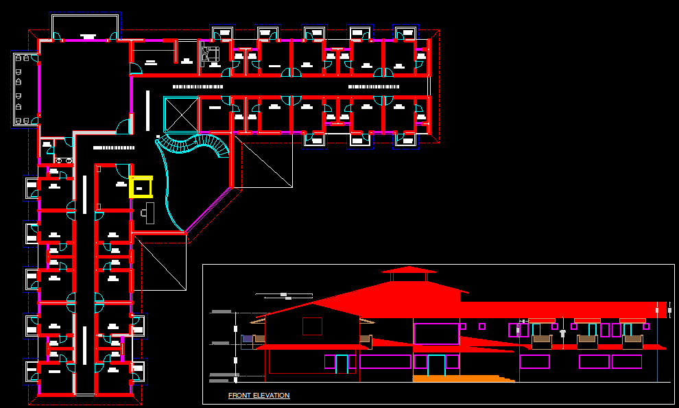Architecture Club House Layout Plan Autocad Drawing Dwg File Cadbull