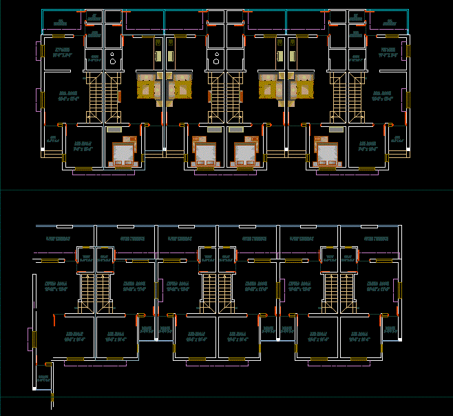 1 bhk plan DWG with elevation Cadbull