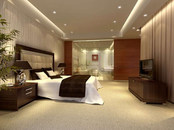 3d Hotel Bedroom - Cadbull