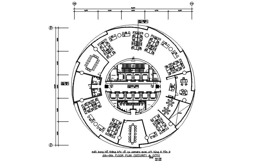 6th-9th floor plan of security & CCTV in detail AutoCAD drawing, dwg ...