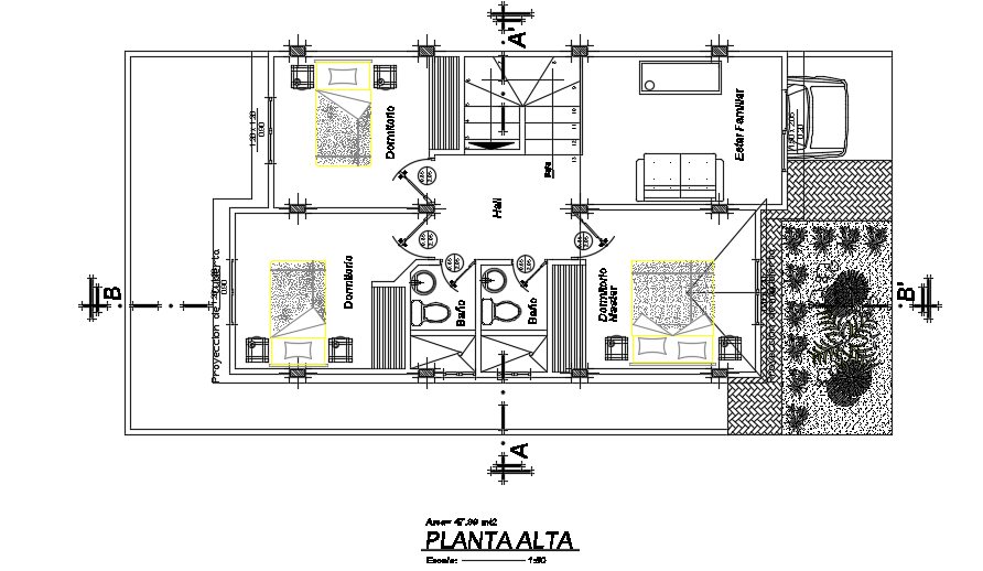 6x11m Two Story First Floor Residential Plan Autocad Model Is Given In This File Cadbull