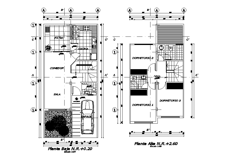 6x12m house plan is given in this Autocad drawing file. Download now ...