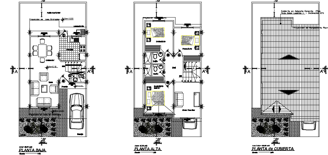 6x12m two story duplex house plan cad model is given in this file - Cadbull