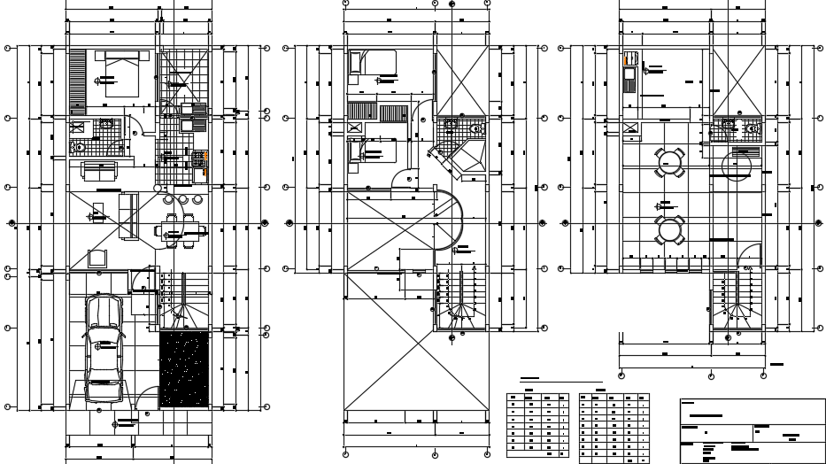 6x15m architecture three story house plan cad drawing is given in this ...