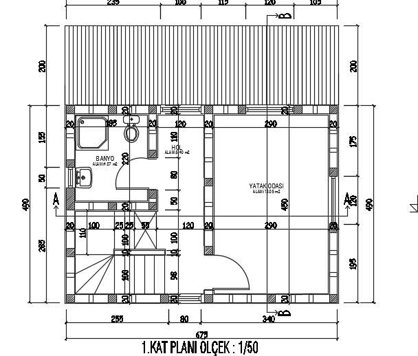 6x5m first floor house plan cad drawing is given in this file - Cadbull