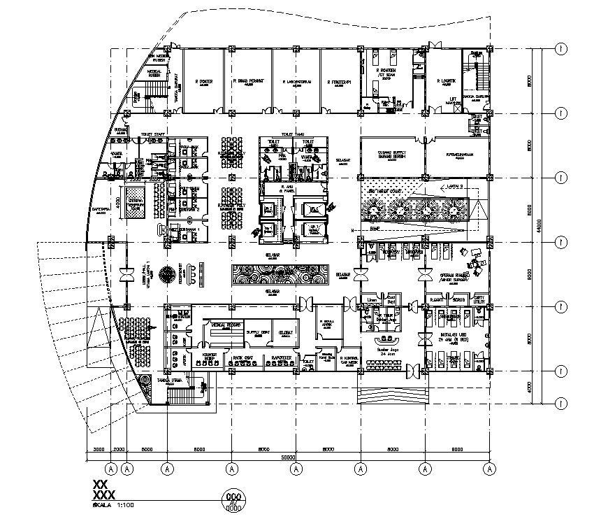 70x110m mother & child hospital first floor plan is given in this ...