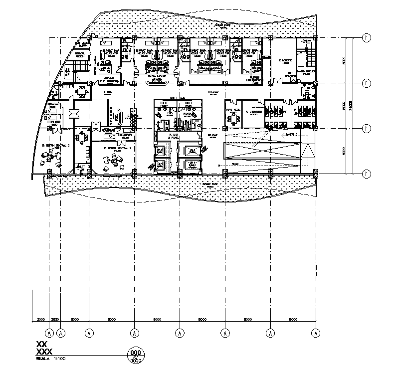 70x110m mother & child hospital fourth floor plan is given in this ...